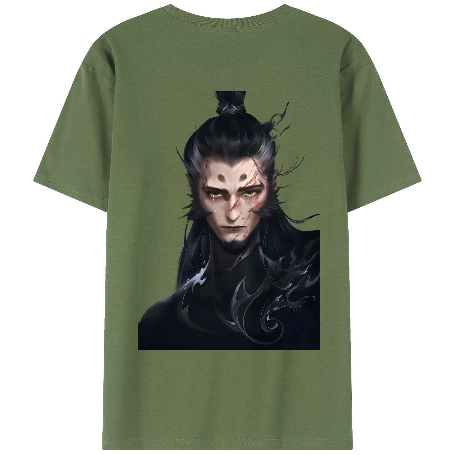 （画像用） Ne Zha 2 ナタ 魔童の大暴れ 綿100％ メンズ半袖Tシャツ（バックプリント） 通気性